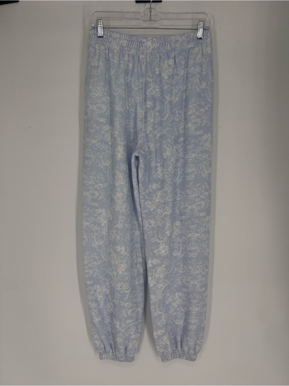 LoveShackFancy Lollia Light Blue Paisley Preppy Drawstring Jogger Sweatpants S - Picture 7 of 9